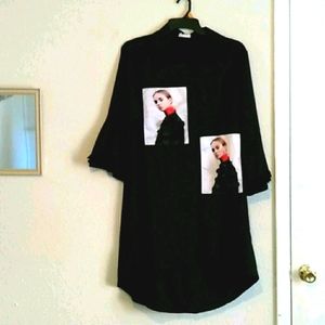 Wo Wo Black Hi-Lo Shirt Dress